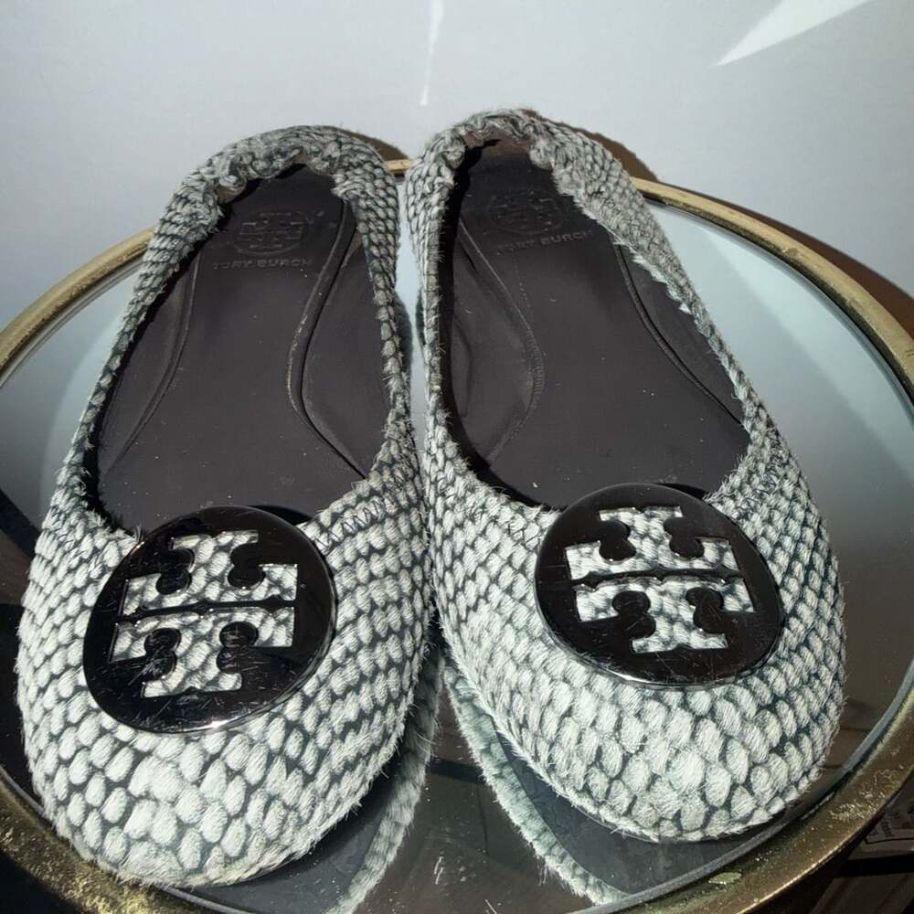 Tory Burch Reva Haircalf Snake Print Ballet Flat